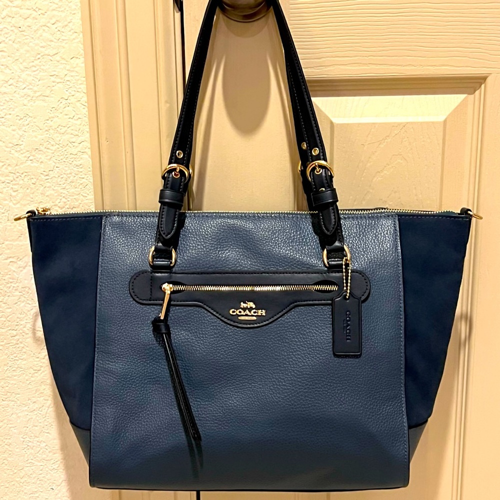 COPY - NWT Coach Kleo Carryall Mix Leather Denim Bag C5689